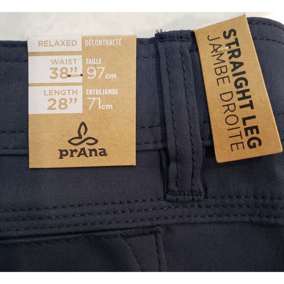 Prana Men's 38x28 Stretch Zion Pant Relaxed Fit Straight Leg in Stormy Night~NWT - Picture 9 of 16